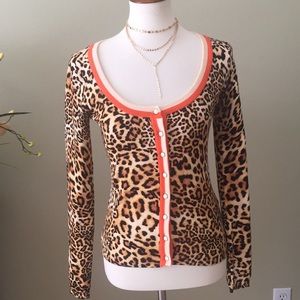 Boston Proper animal print sweater NWOT